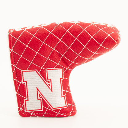 Nebraska Cornhuskers Solid Quilted Blade Putter Cover, front view