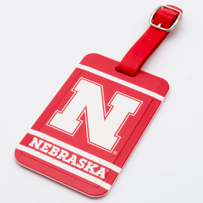 Nebraska Cornhuskers plastic golf bag tag by Team Golf, product photo 1