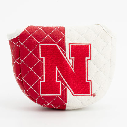 Nebraska Cornhuskers Split Quilted Mallet Putter Cover, front view