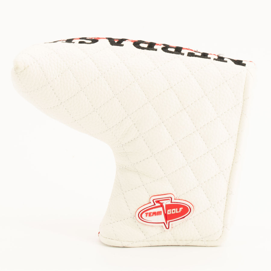 Nebraska Cornhuskers split quilted blade putter cover, back view