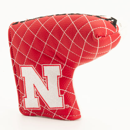 Nebraska Cornhuskers Split Quilted Blade Putter Cover, angled view