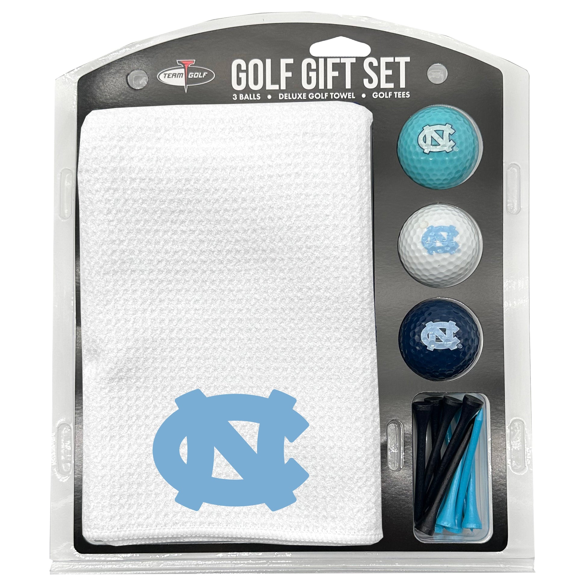 North Carolina Tar Heels White Microfiber Towel Golf Gift Set - Club Rehab