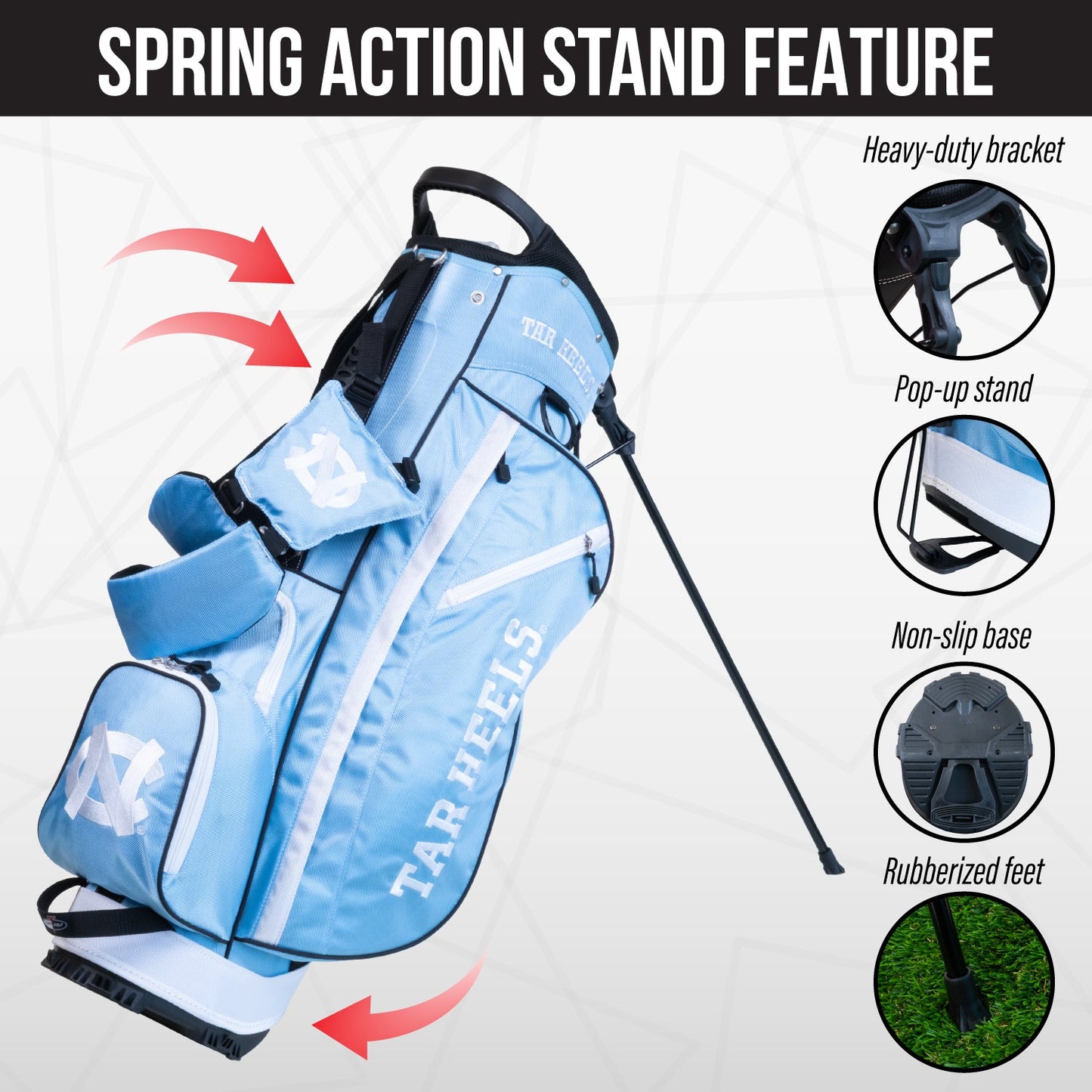 North Carolina Tar Heels Fairway Stand Bag - Image 5 - Club Rehab