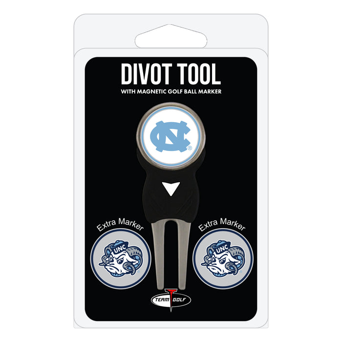 North Carolina Tar Heels divot repair tool and three ball markers