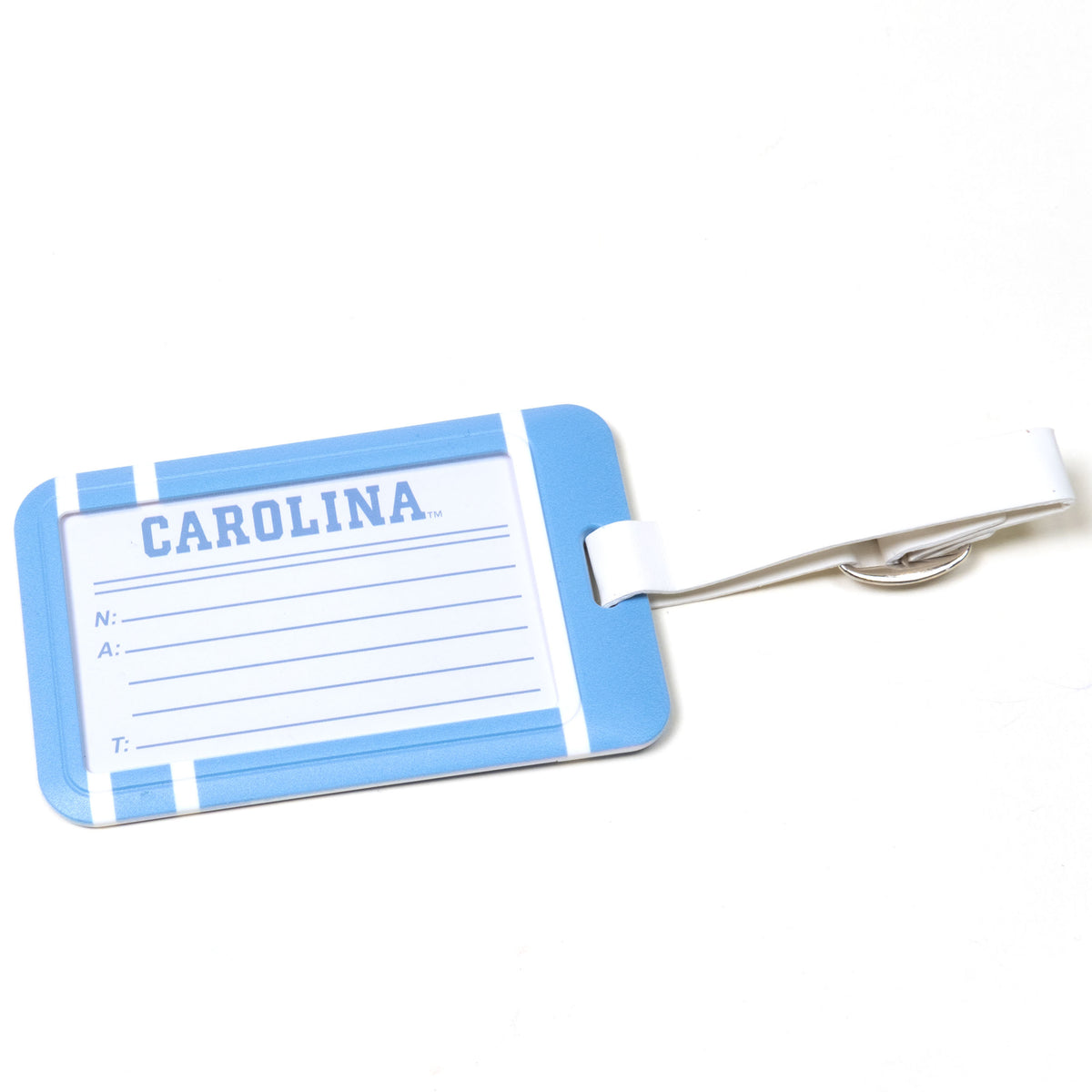 North Carolina Tar Heels plastic golf bag tag by Team Golf, product photo 2