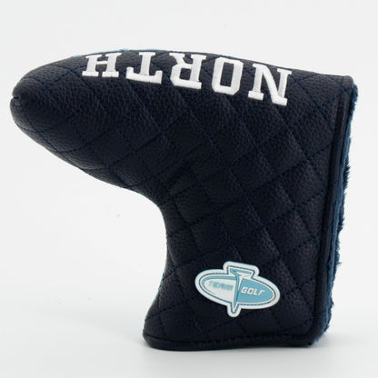 North Carolina Tar Heels Split Quilted Blade Putter Cover, back view