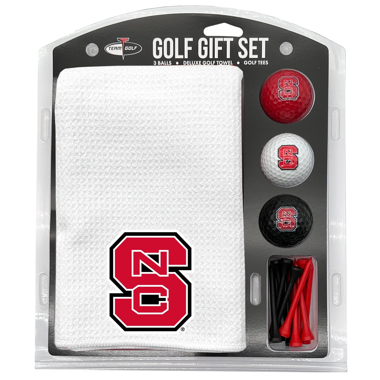 NC State Wolfpack White Microfiber Towel Golf Gift Set - Club Rehab