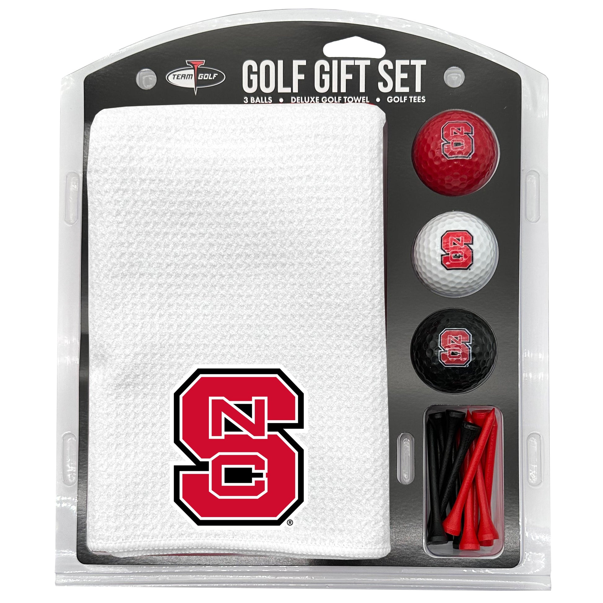 NC State Wolfpack White Microfiber Towel Golf Gift Set - Club Rehab