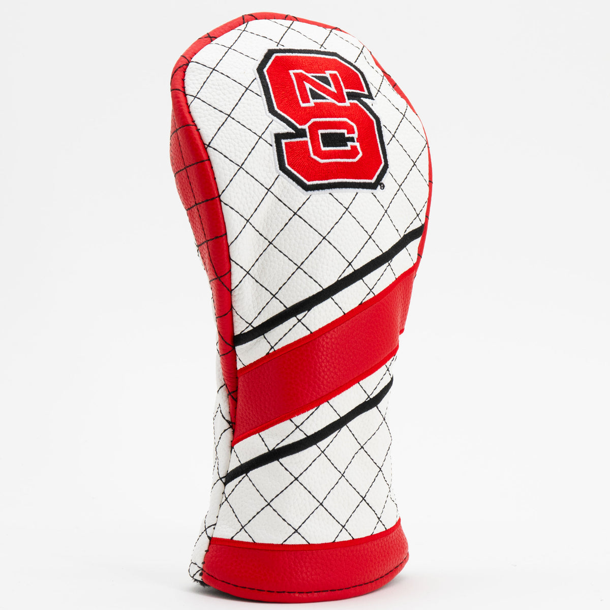 NC State Wolfpack Striped Quilted Fairway Headcover, angled view