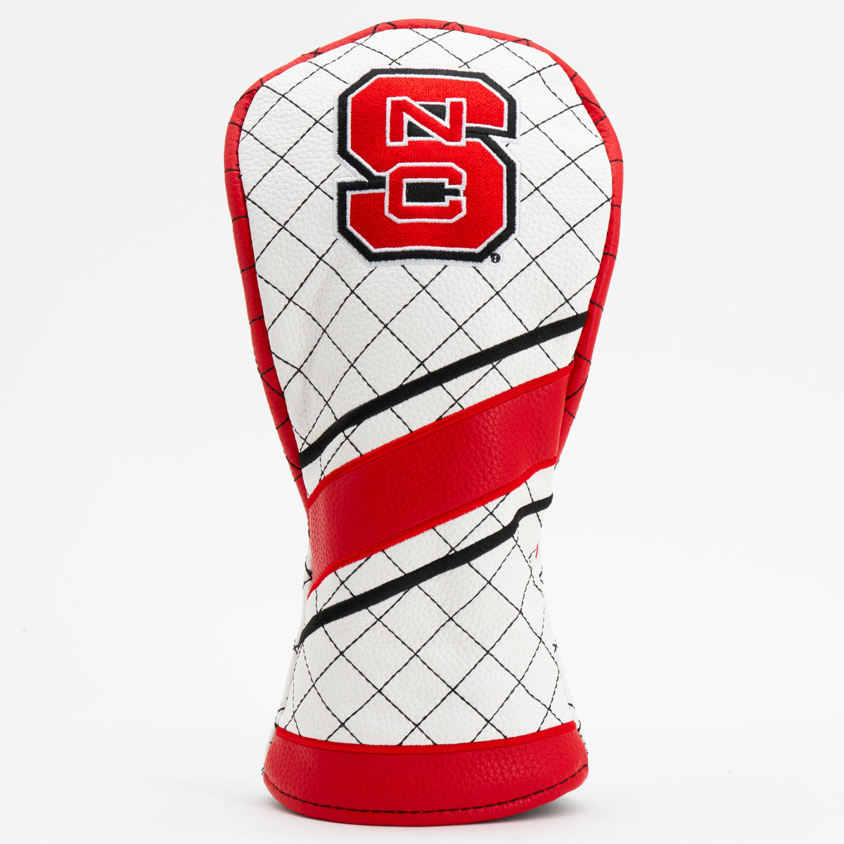 NC State Wolfpack Striped Quilted Fairway Headcover, front view