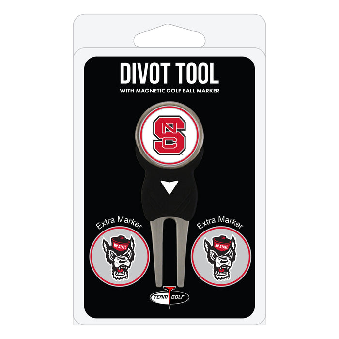 NC State Wolfpack divot repair tool and three ball markers
