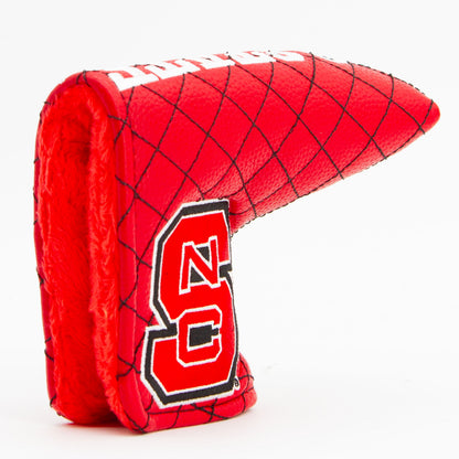 NC State Wolfpack Solid Quilted Blade Putter Cover, opening detail