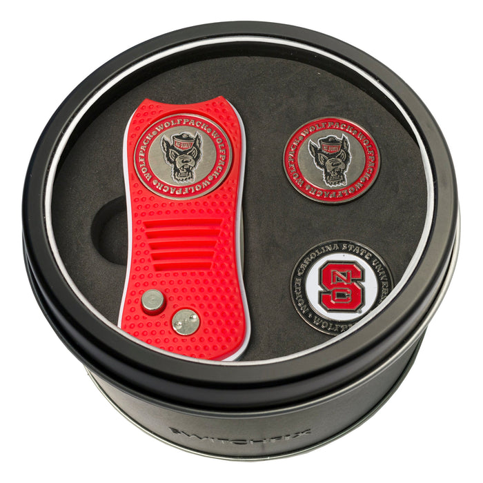 NC State Wolfpack Switchblade divot tool and ball marker tin gift set