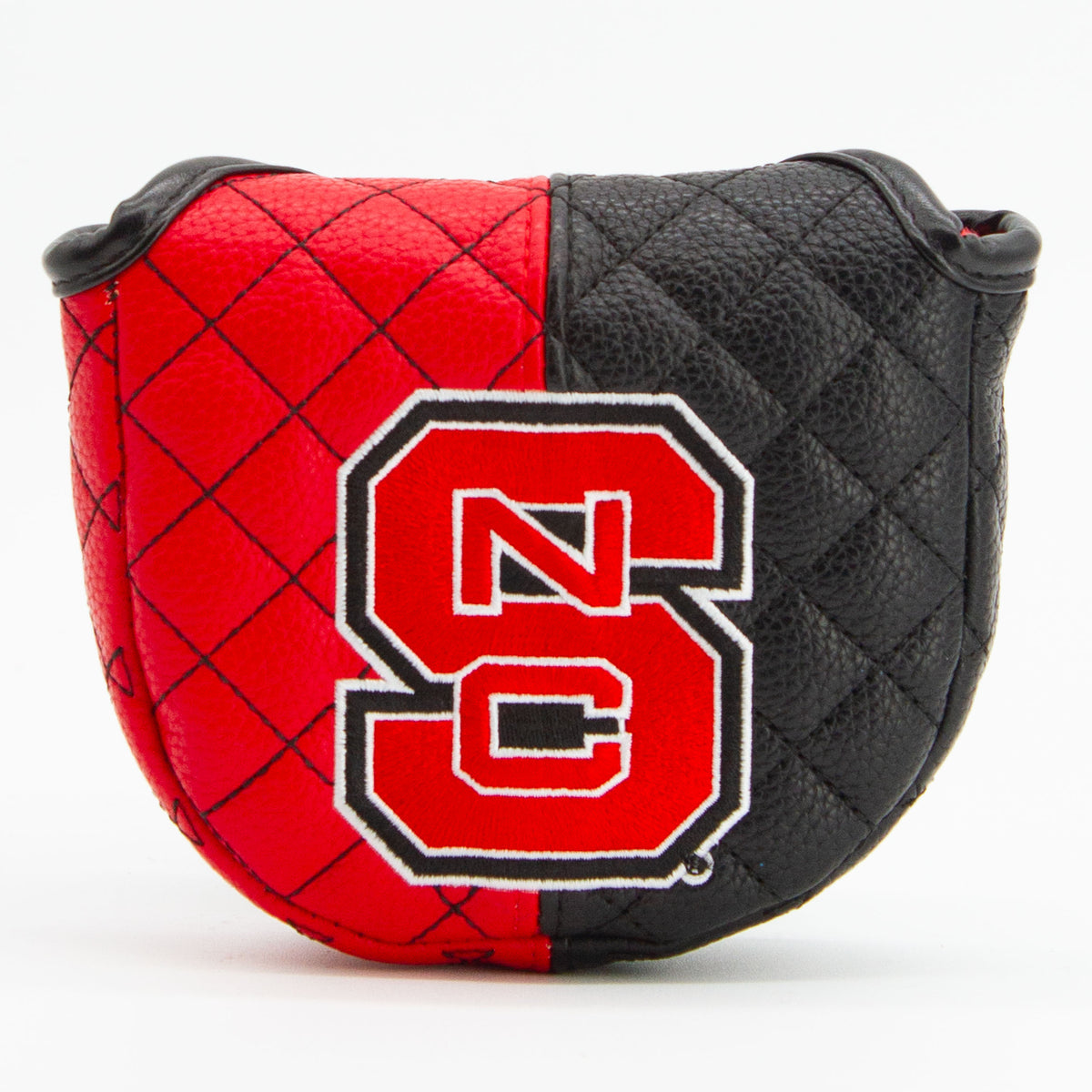 NC State Wolfpack Split Quilted Mallet Putter Cover, front view