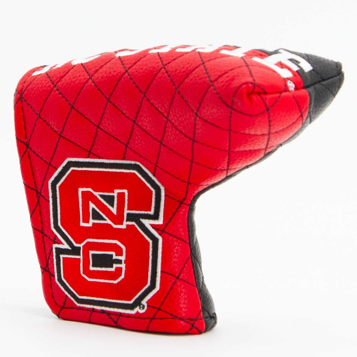 NC State Wolfpack Split Quilted Blade Putter Cover, angled view