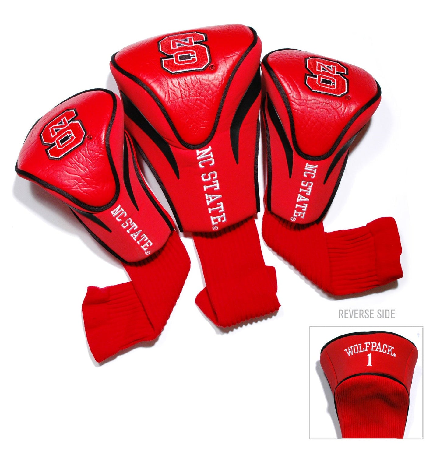NC State Wolfpack 3 Pack Contour Sock Headcovers - Club Rehab