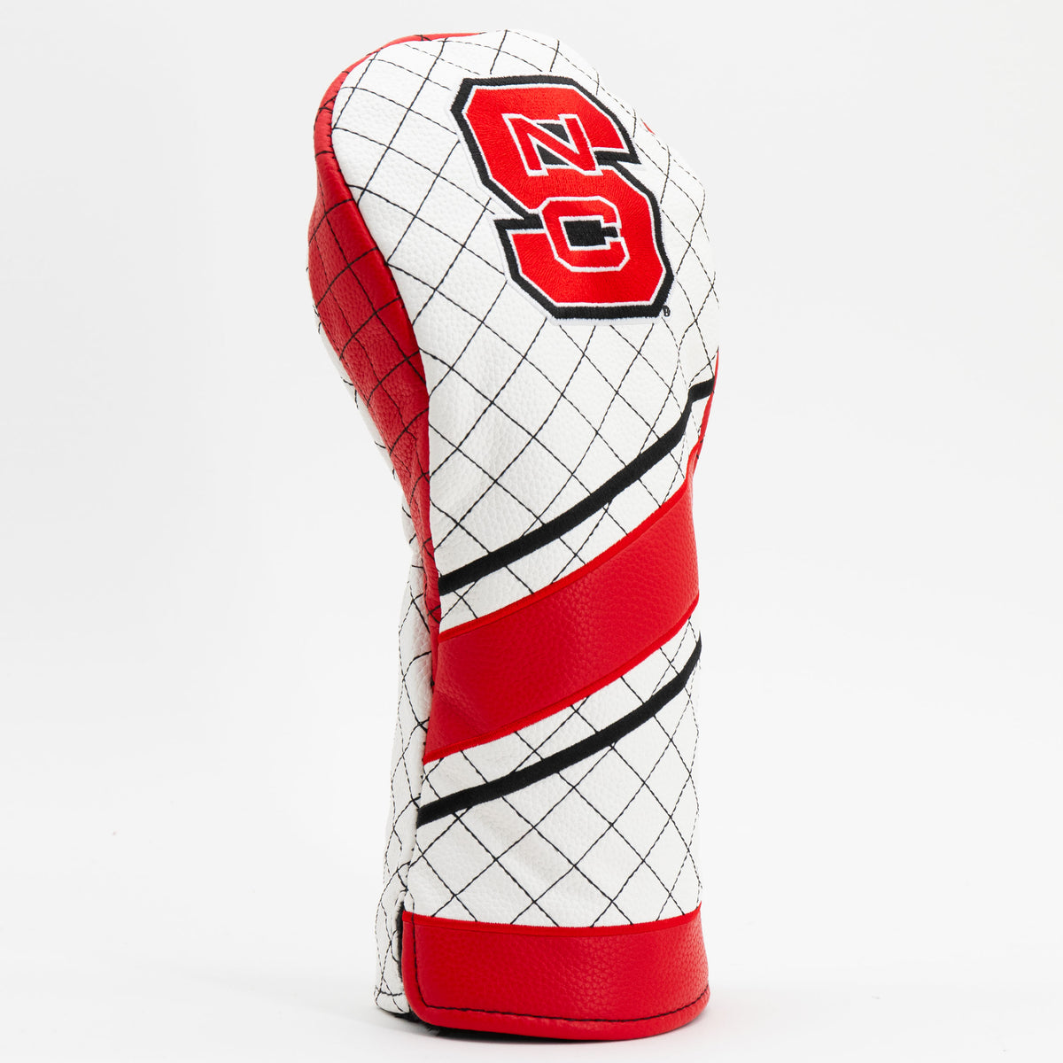 NC State Wolfpack Striped Quilted Driver Headcover, angled view
