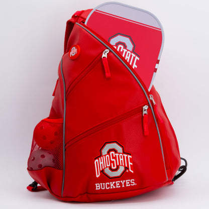 Ohio State Buckeyes PU leather backpack by Team Golf, view 4
