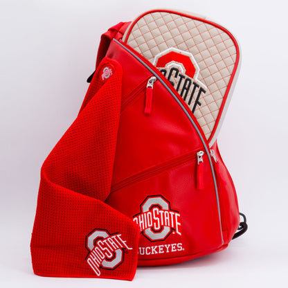 Ohio State Buckeyes PU leather backpack by Team Golf, view 7