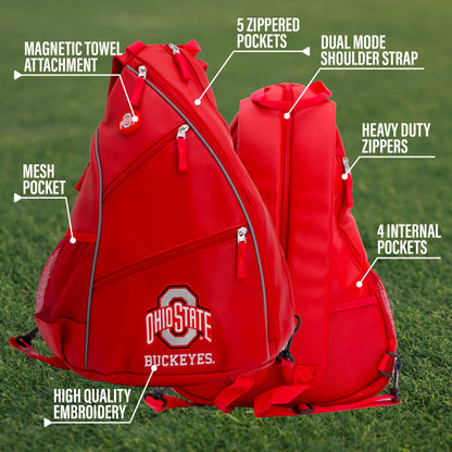Ohio State Buckeyes PU leather backpack by Team Golf, view 9