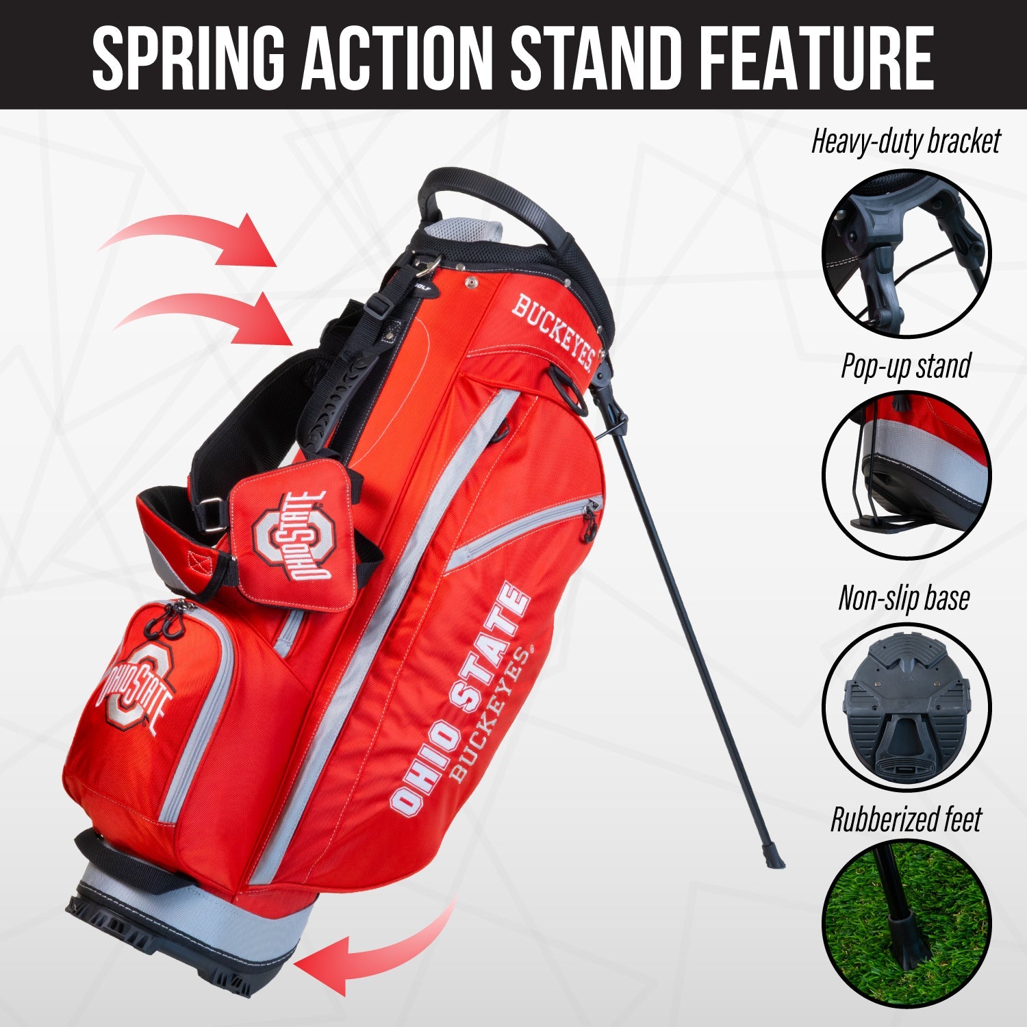 Ohio State Buckeyes Fairway Stand Bag - Image 5 - Club Rehab