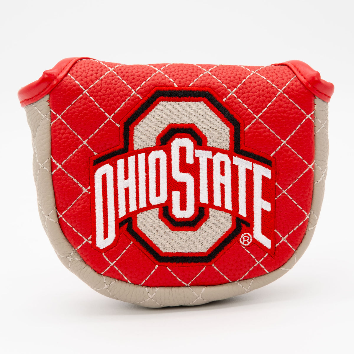 Ohio State Buckeyes Solid Quilted Mallet Putter Cover, front view