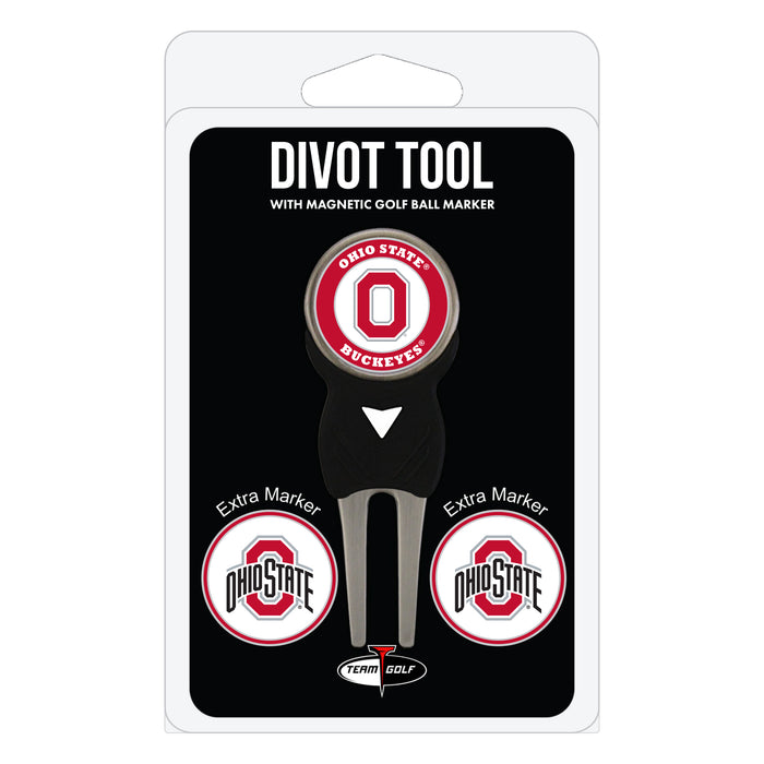 Ohio State Buckeyes divot repair tool and three ball markers