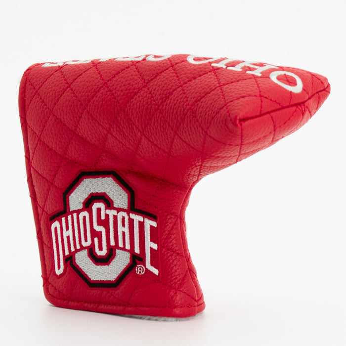 Ohio State Buckeyes Solid Quilted Blade Putter Cover, angled view
