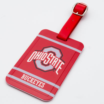 Ohio State Buckeyes plastic golf bag tag by Team Golf, product photo 1