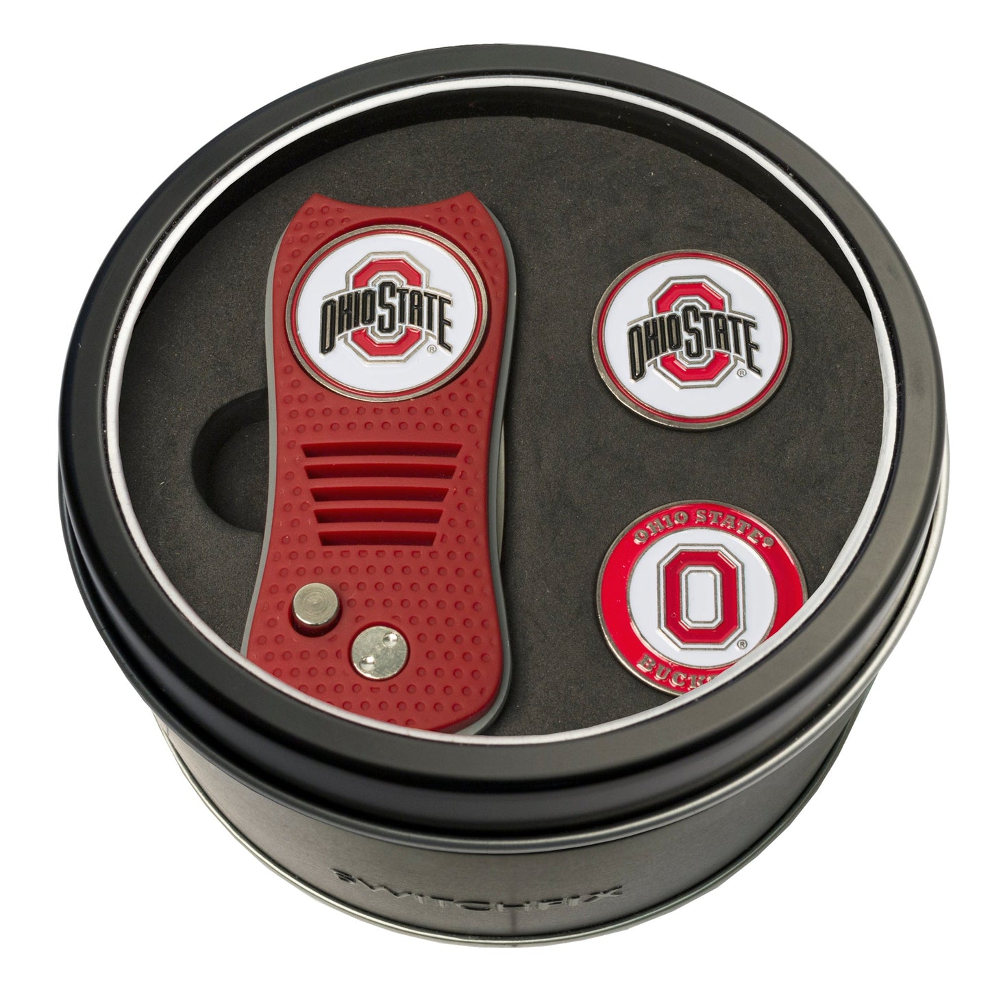 Ohio State Buckeyes Switchblade divot tool and ball marker tin gift set