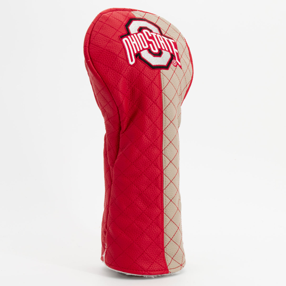 Ohio State Buckeyes Split Quilted Driver Headcover, angled view