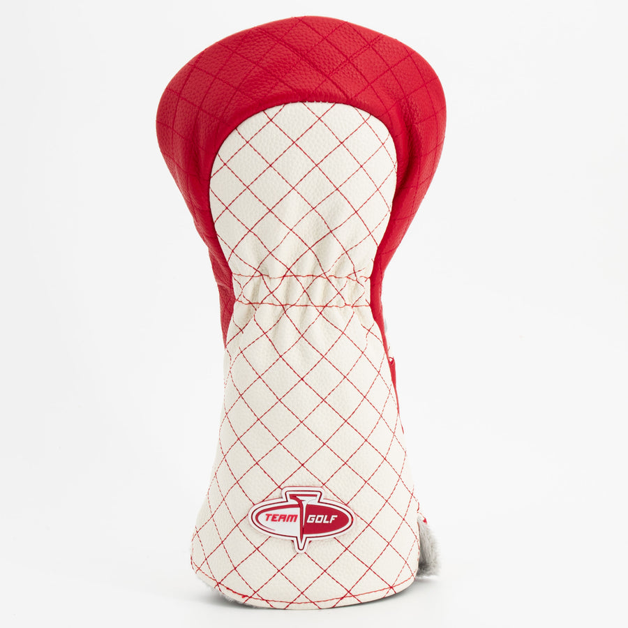Ohio State Buckeyes striped quilted driver cover, back view