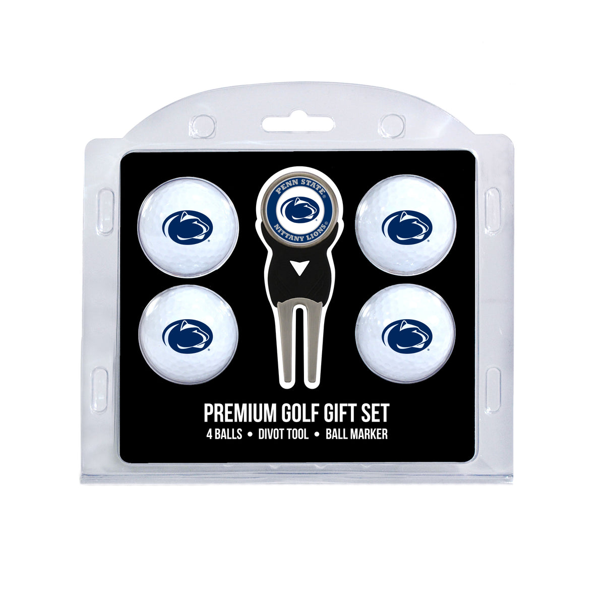 Penn State four ball golf gift set with divot tool and ball marker