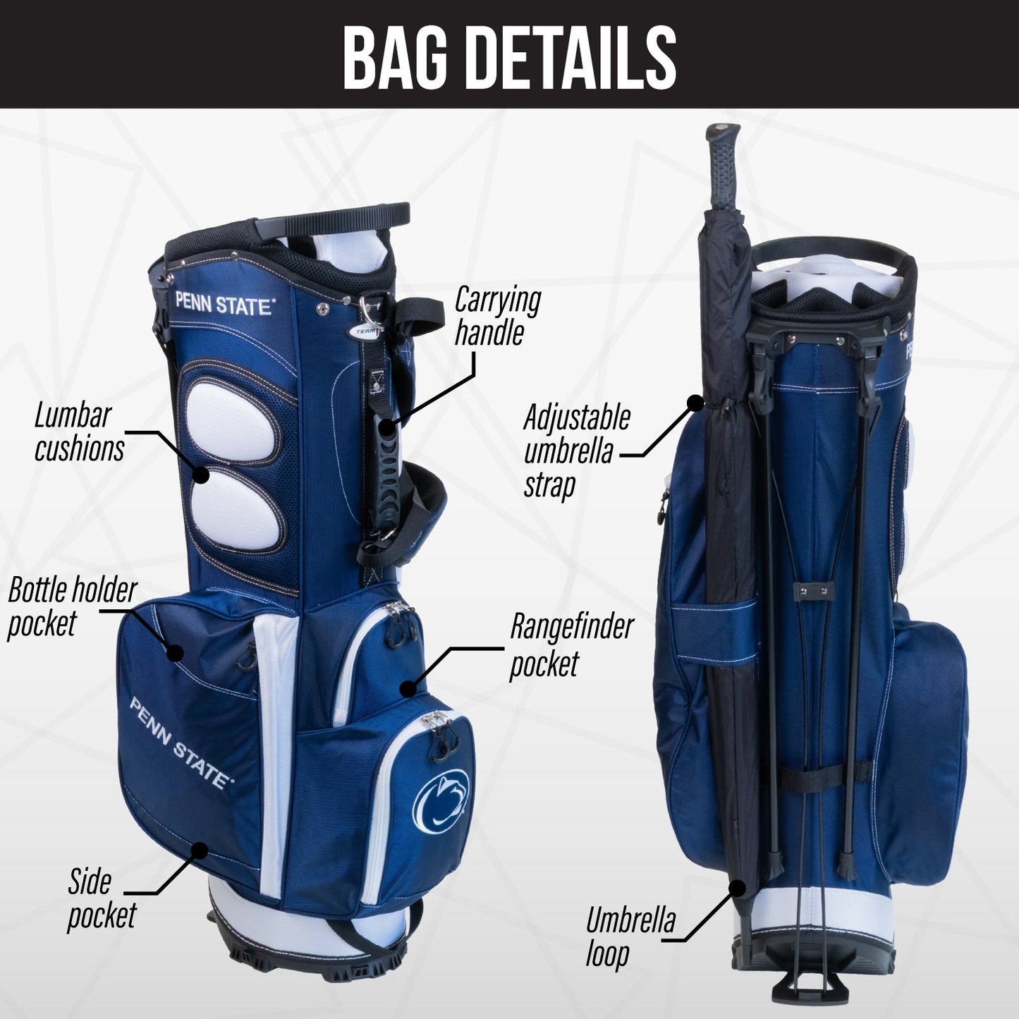 Penn State Nittany Lions Fairway Stand Bag - Image 2 - Club Rehab