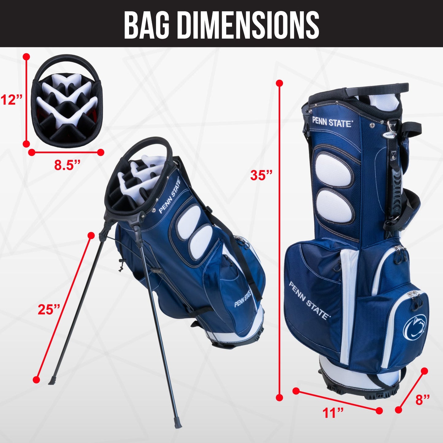 Penn State Nittany Lions Fairway Stand Bag - Image 4 - Club Rehab