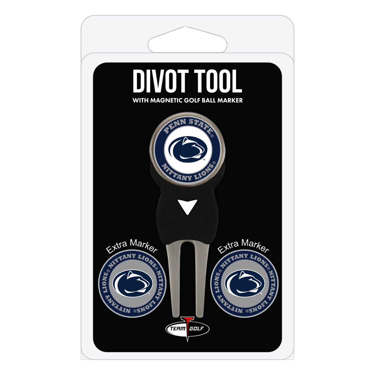 Penn State Nittany Lions divot repair tool and three ball markers