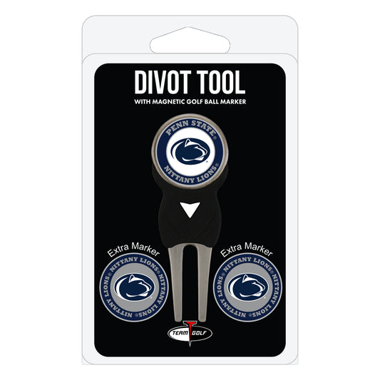 Penn State Nittany Lions divot repair tool and three ball markers