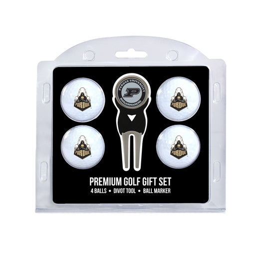 Purdue four ball golf gift set with divot tool and ball marker