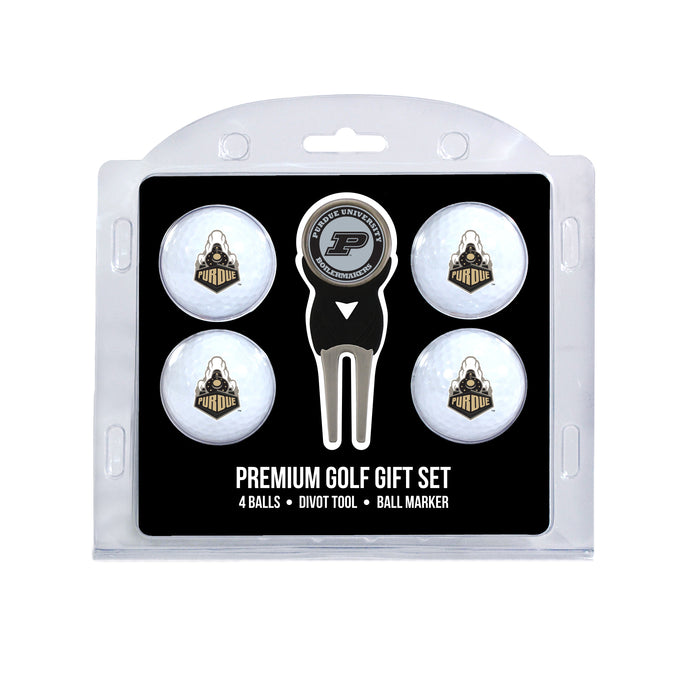 Purdue four ball golf gift set with divot tool and ball marker