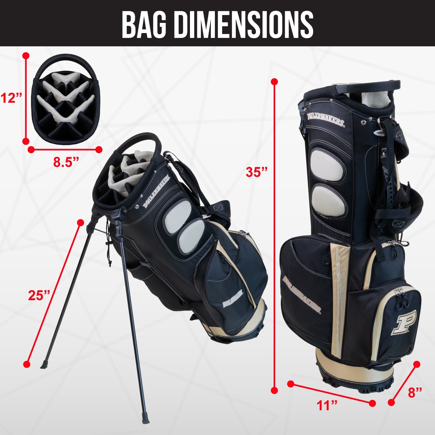 Purdue Boilermakers Fairway Stand Bag - Image 4 - Club Rehab