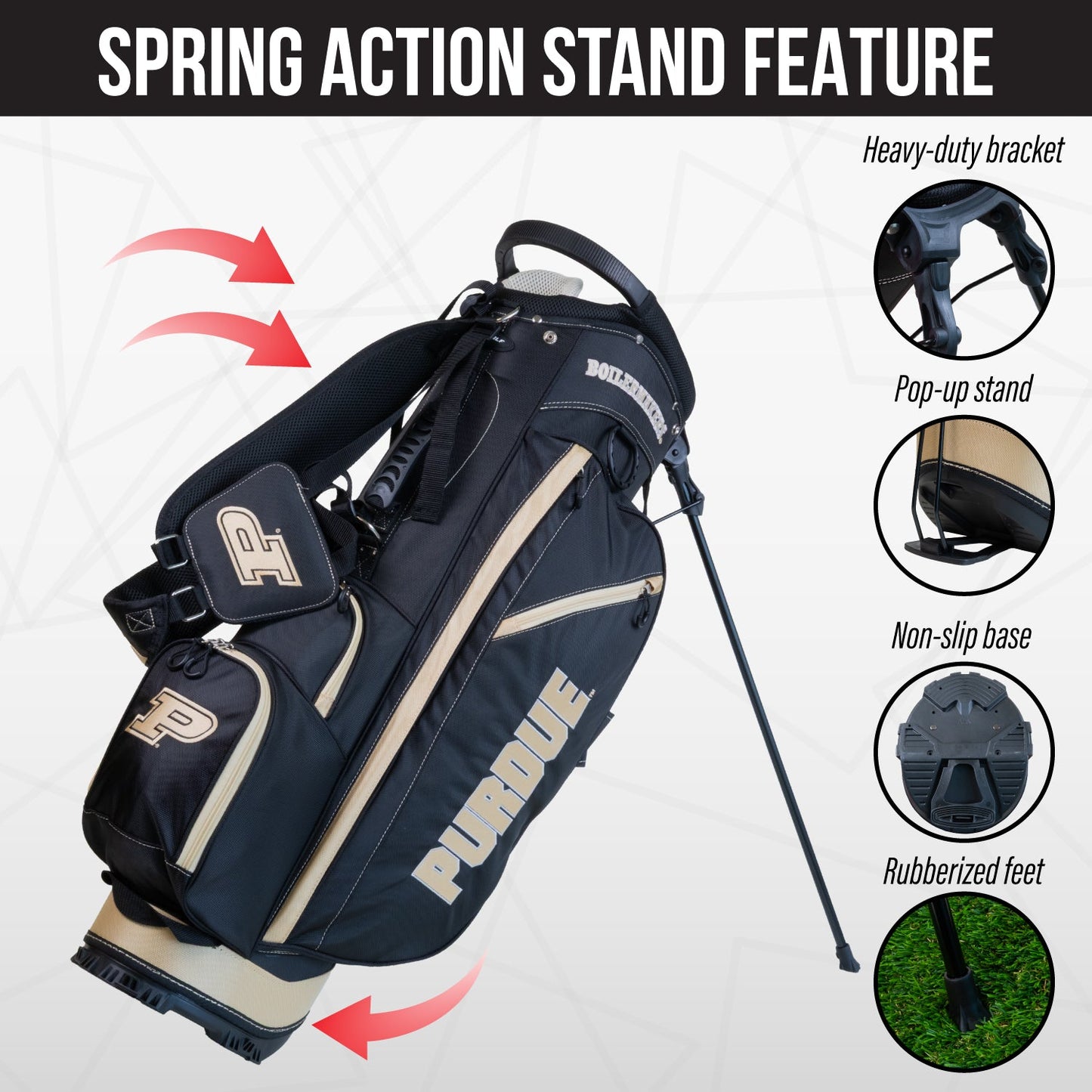 Purdue Boilermakers Fairway Stand Bag - Image 5 - Club Rehab