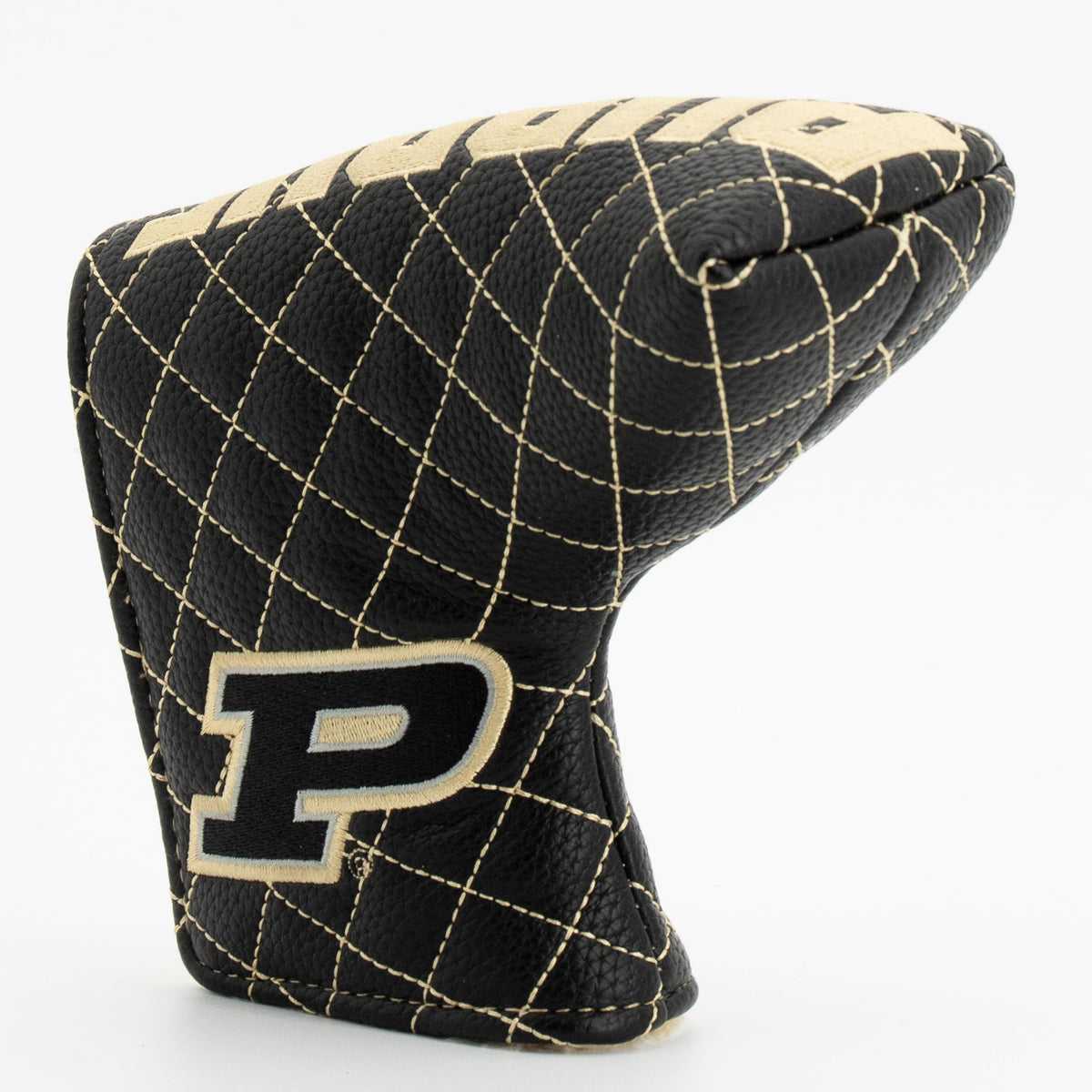 Purdue Boilermakers Solid Quilted Blade Putter Cover, angled view