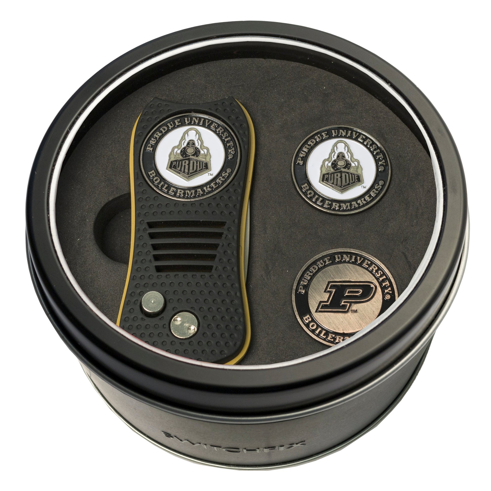 Purdue Boilermakers Switchblade divot tool and ball marker tin gift set