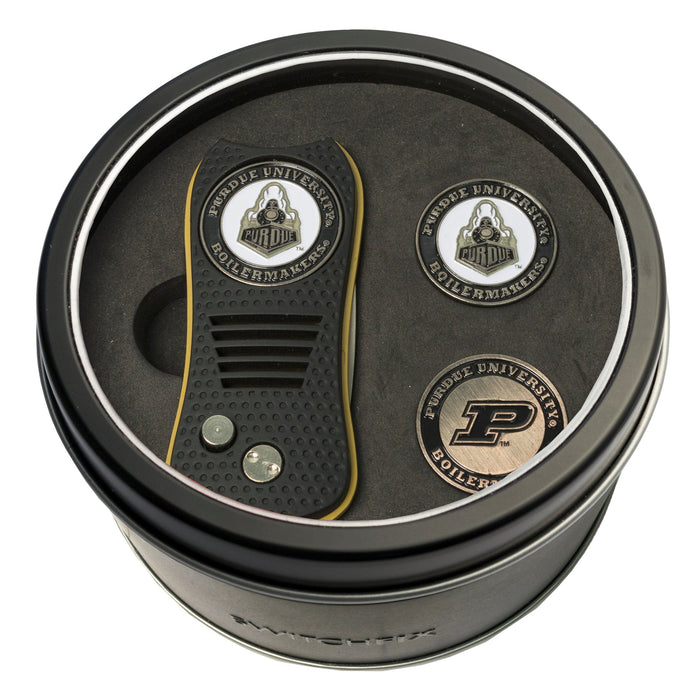 Purdue Boilermakers Switchblade divot tool and ball marker tin gift set