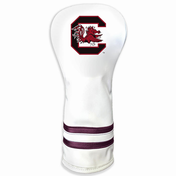 South Carolina Gamecocks Vintage White Printed Fairway Headcover