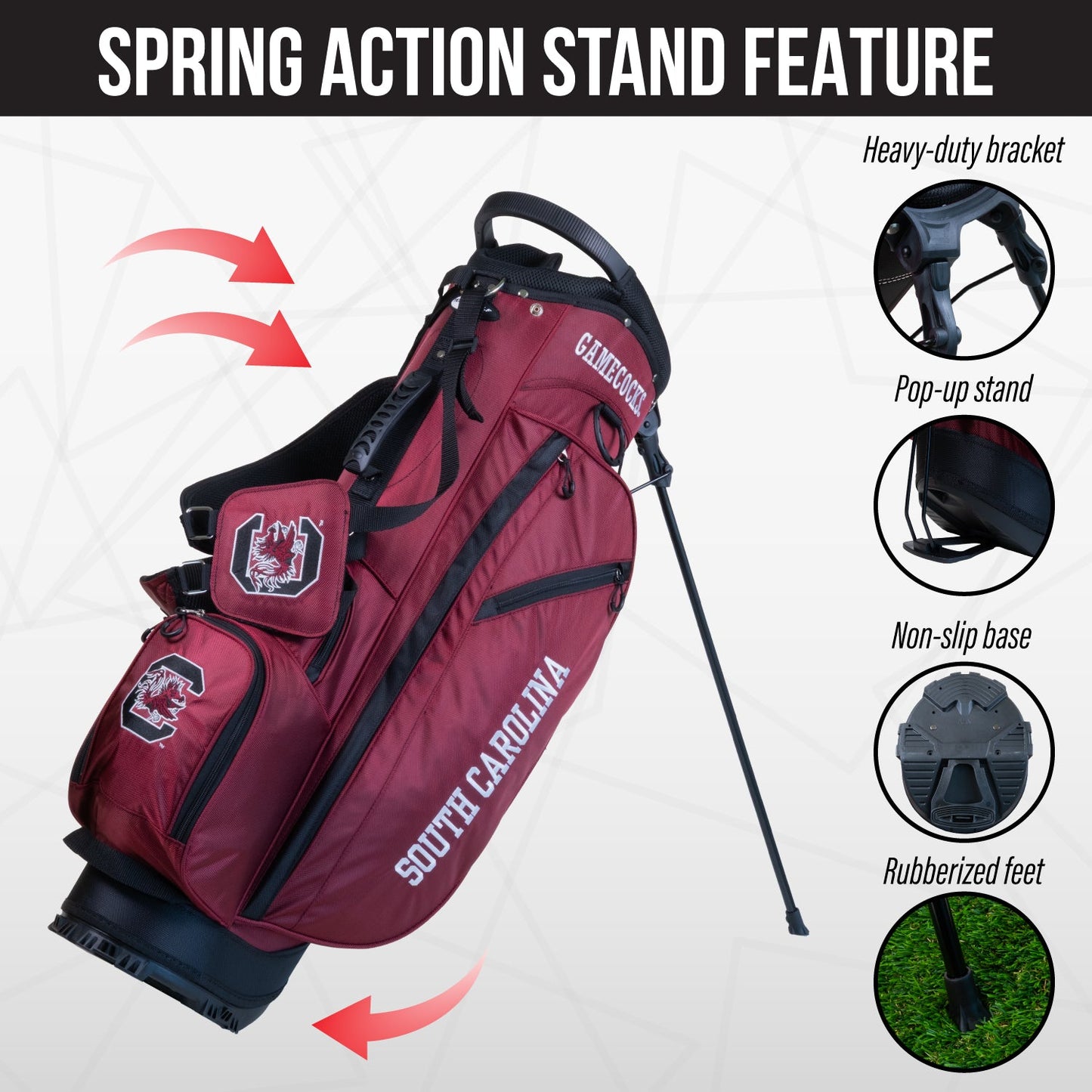 South Carolina Gamecocks Fairway Stand Bag - Image 5 - Club Rehab