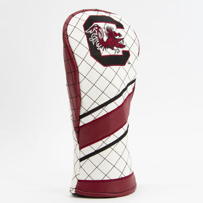South Carolina Gamecocks Striped Quilted Fairway Headcover, angled view