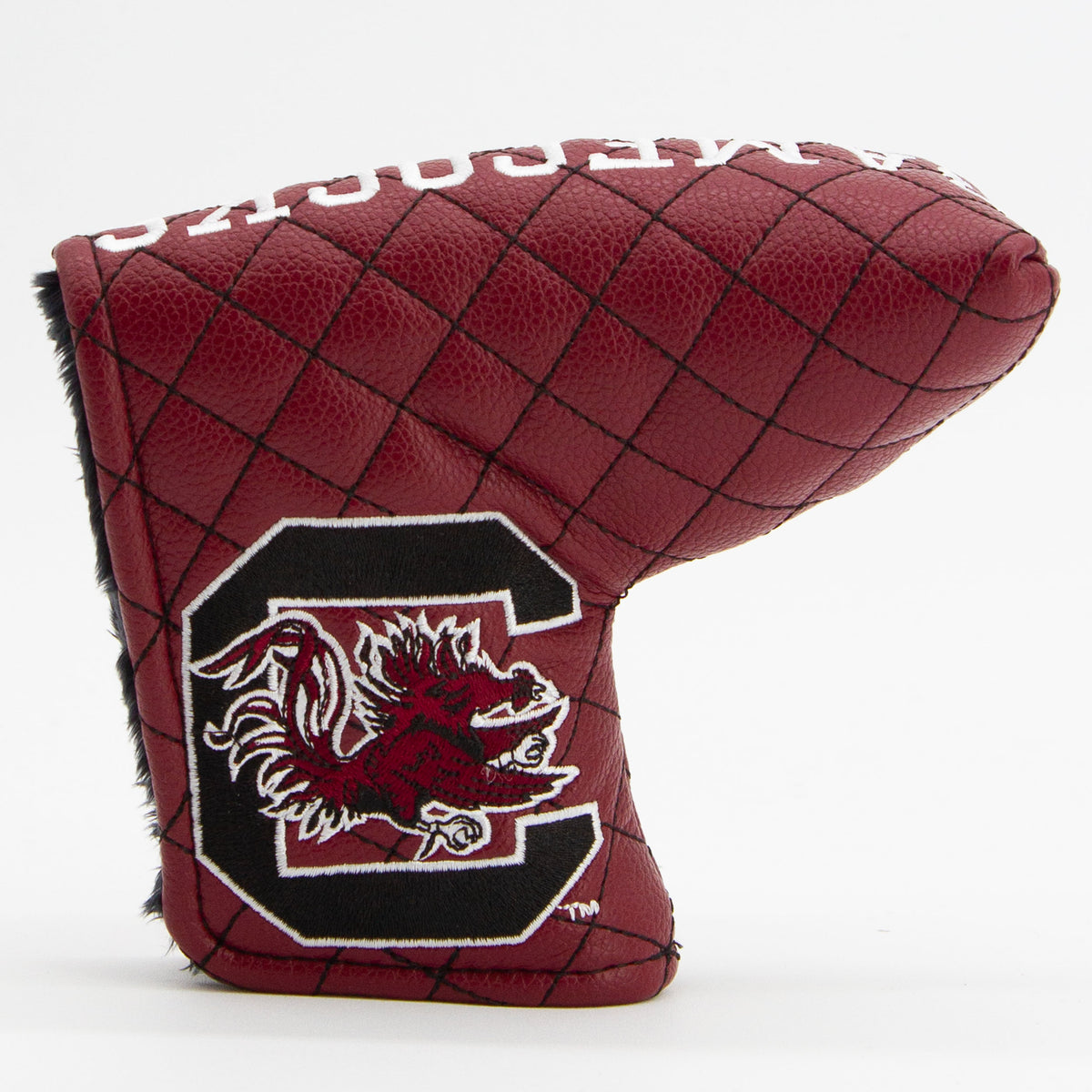 South Carolina Gamecocks Solid Quilted Blade Putter Cover, front view