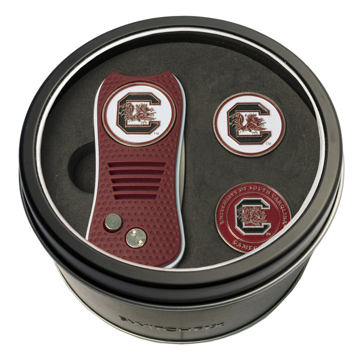 South Carolina Gamecocks Switchblade divot tool and ball marker tin gift set