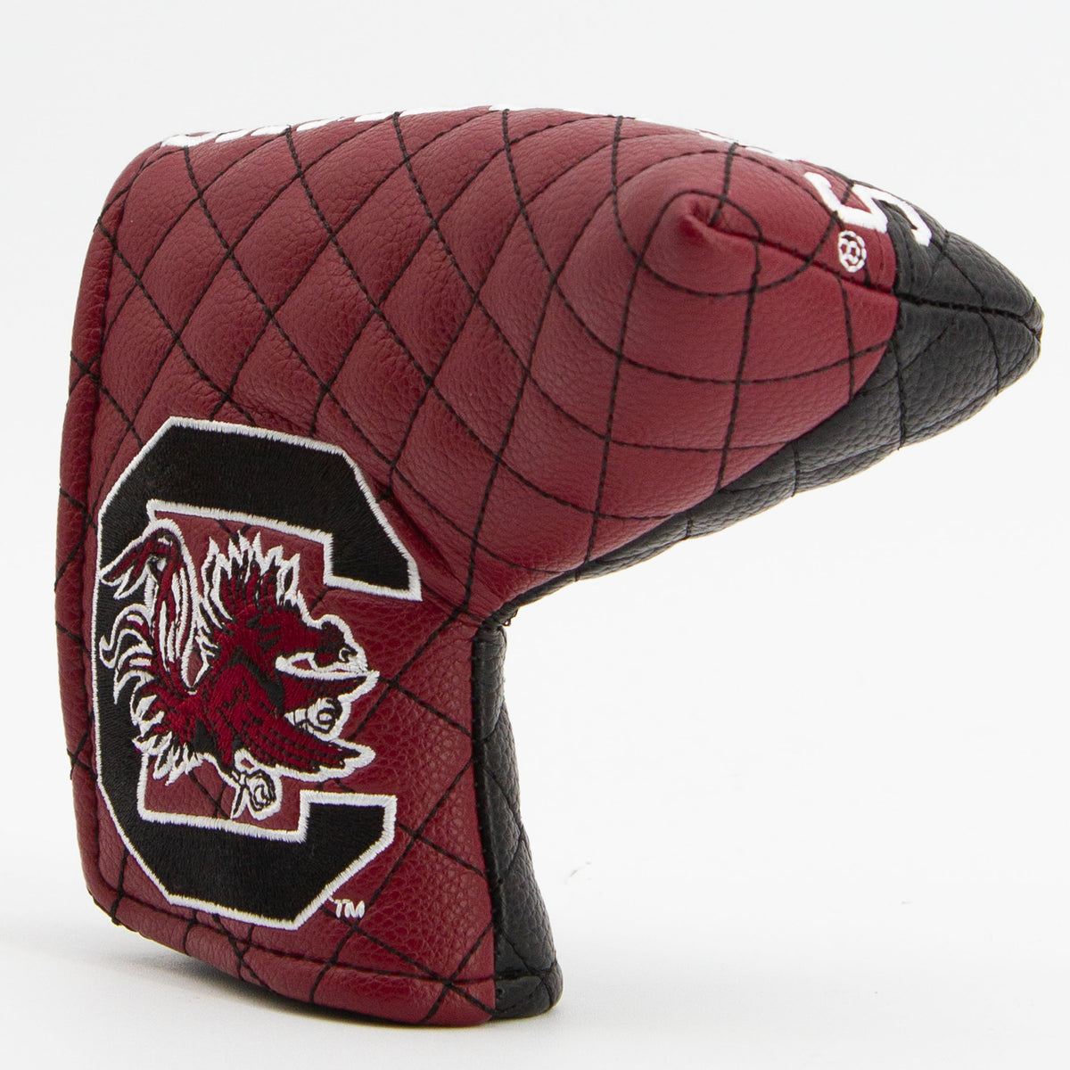 South Carolina Gamecocks Split Quilted Blade Putter Cover, angled view